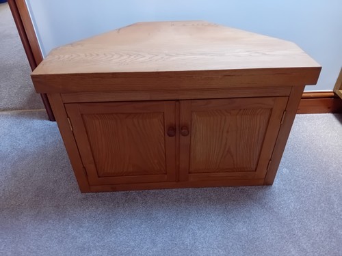 Solid elm corner cupboard and - elm,