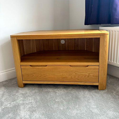 Solid oak corner unit - solid, tv