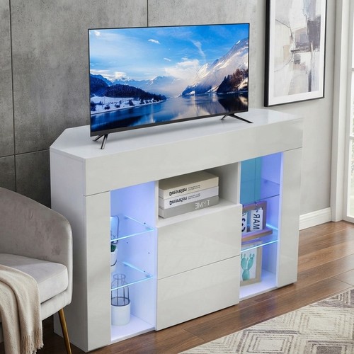 Contemporary white corner - white, tv