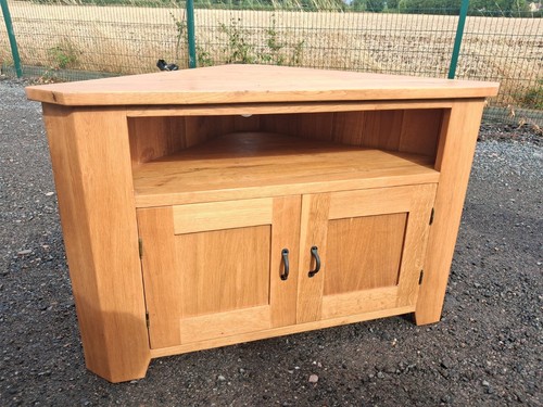 Solid oak corner unit - tv,