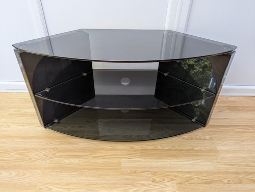 Black glass corner stand - black,